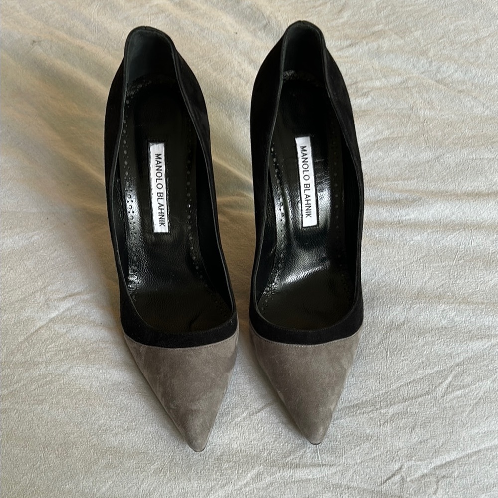 Manolo Blahnik Black and Gray Gradient Heels